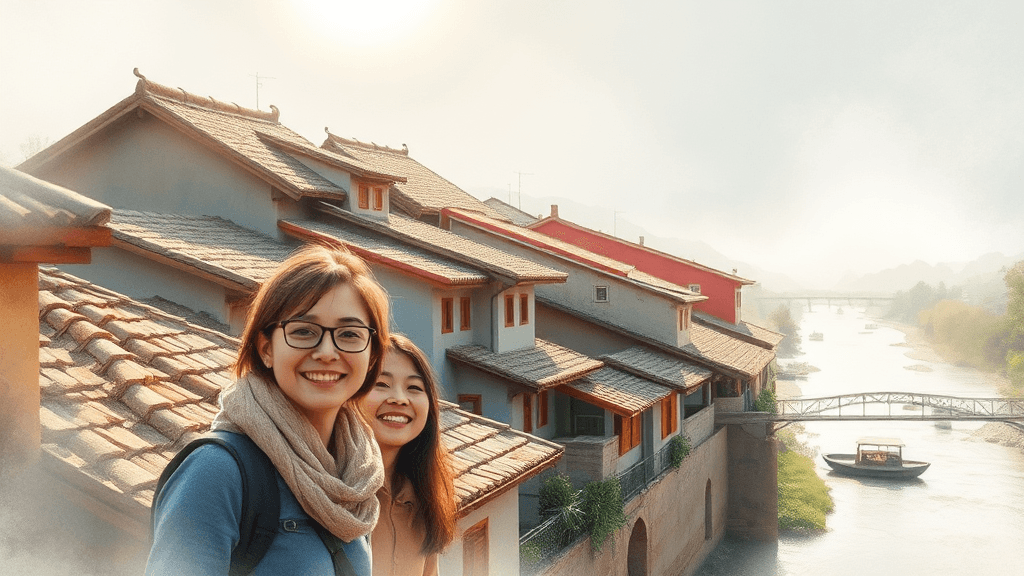 하회마을, 잊지 못할 추억을 만들다 (watercolor 스타일)