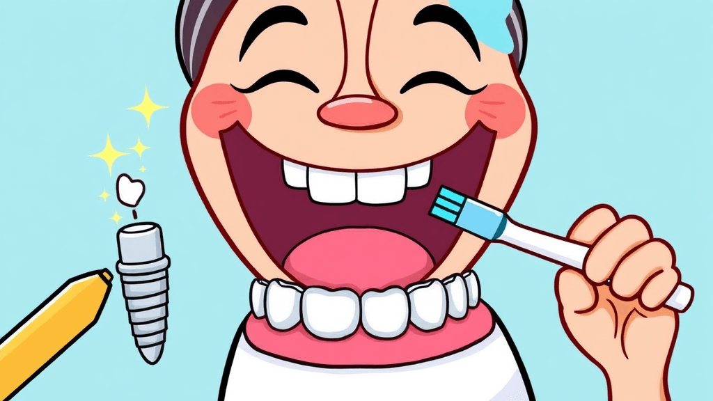 임플란트 후 관리 방법 완벽 정리 (cartoon 스타일)