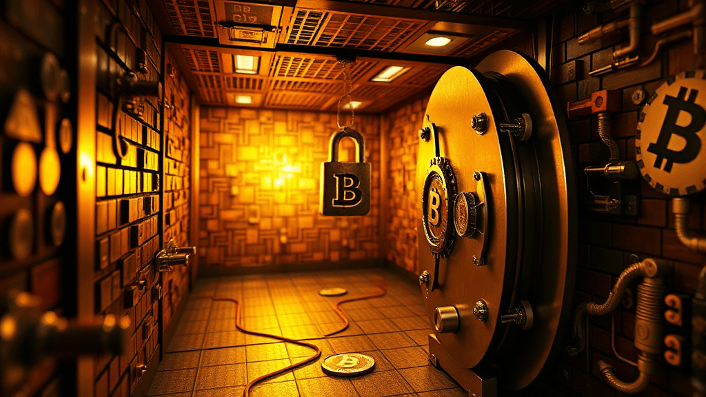 비트코인 보안 원리 (realistic 스타일)