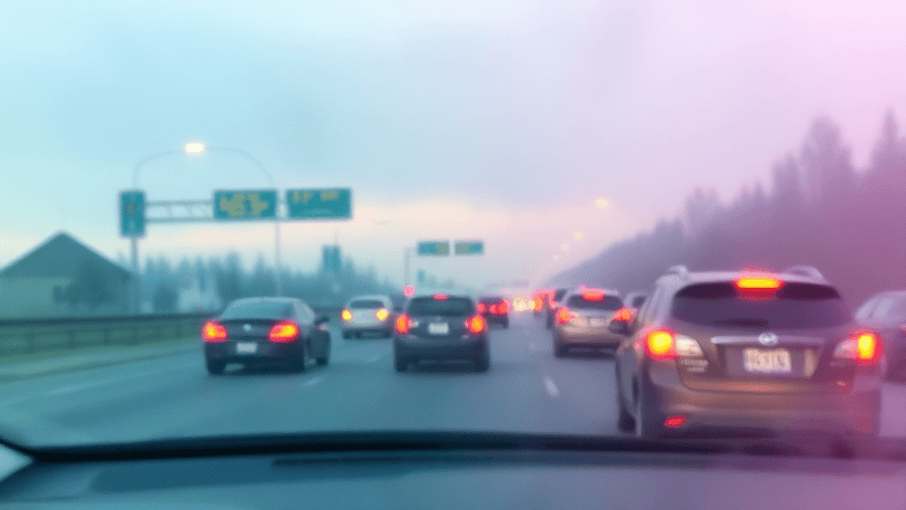 장거리 운전, 왜 졸릴까? (watercolor 스타일)