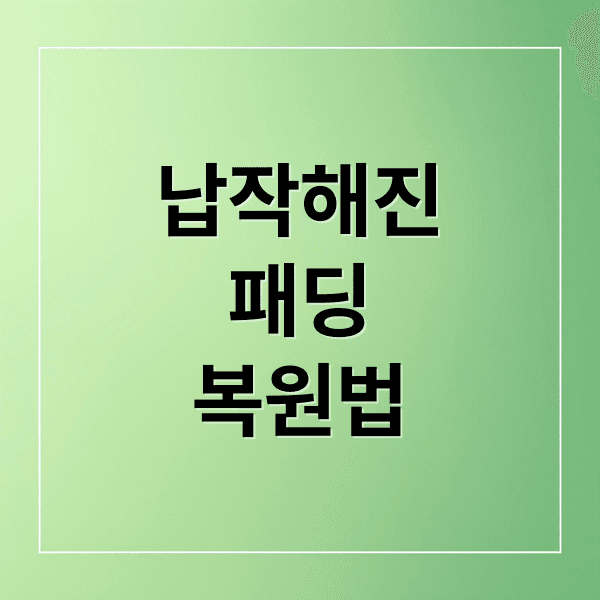 납작 패딩 복원 A to Z: 솜 살리기부터 뭉침 방지, 보관법까지!