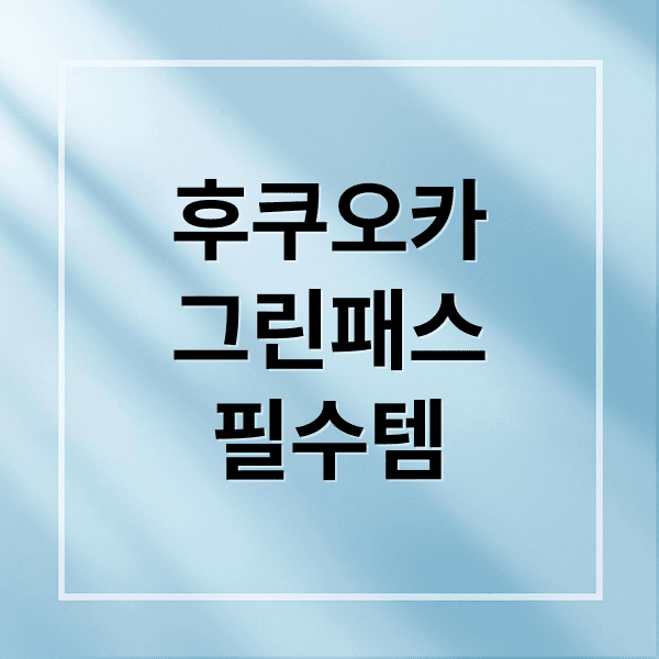 후쿠오카 그린패스 완벽 분석: 종류별 경제성부터 알뜰 활용법까지