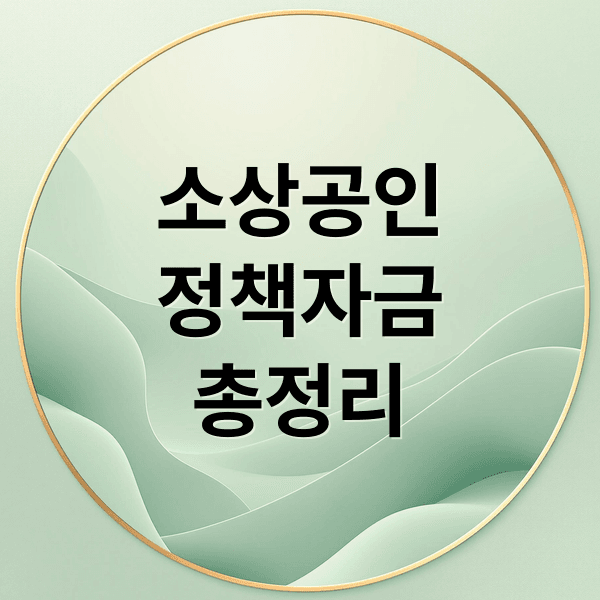 소상공인 정책자금 총정리: 재도전, 재창업, 경영안정바우처 완벽 가이드