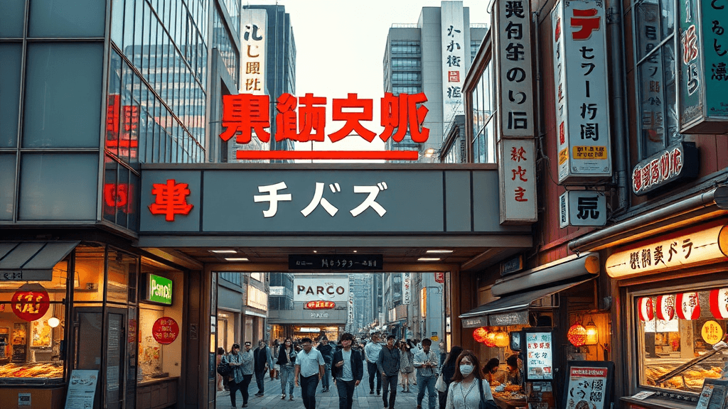 신사이바시 위치 & 가는 법 (realistic 스타일)