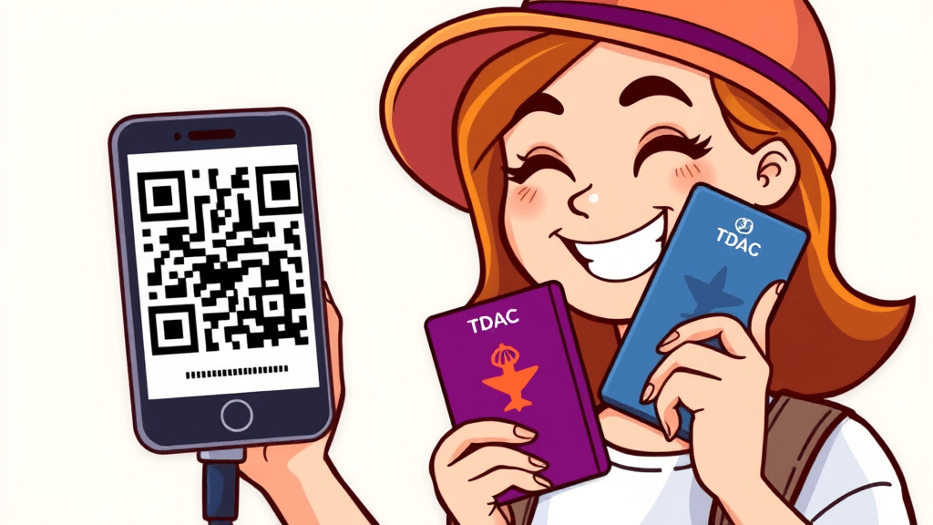 태국 입국 절차 (cartoon 스타일)