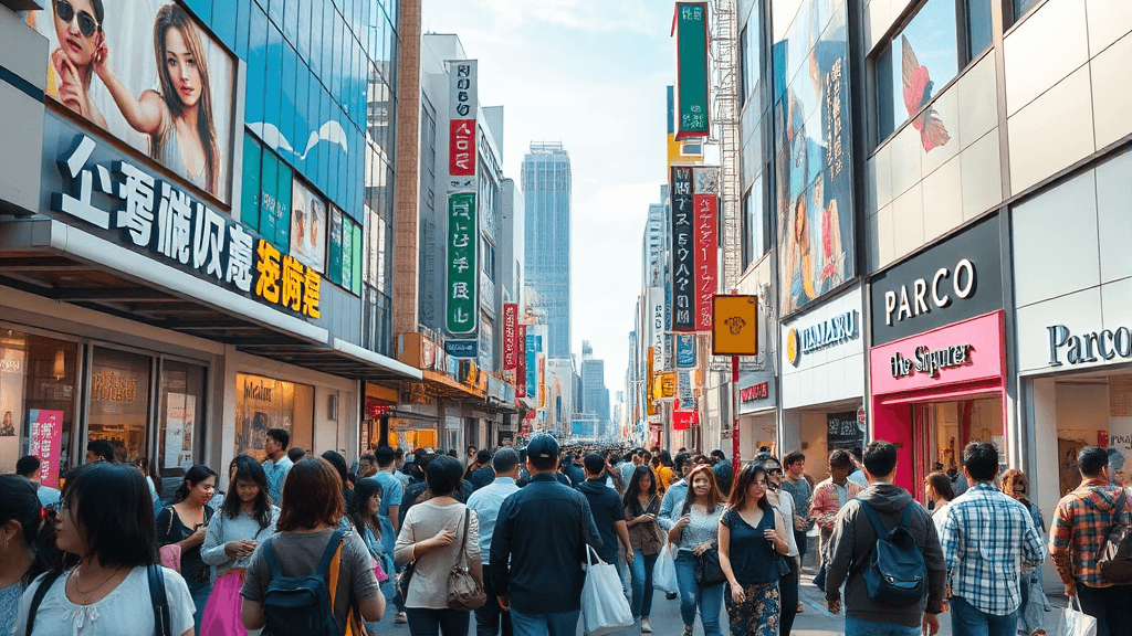 신사이바시 쇼핑 꿀팁 (realistic 스타일)