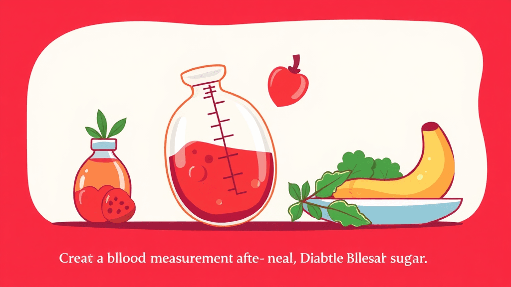 식후 2시간 혈당 기준 (illustration 스타일)