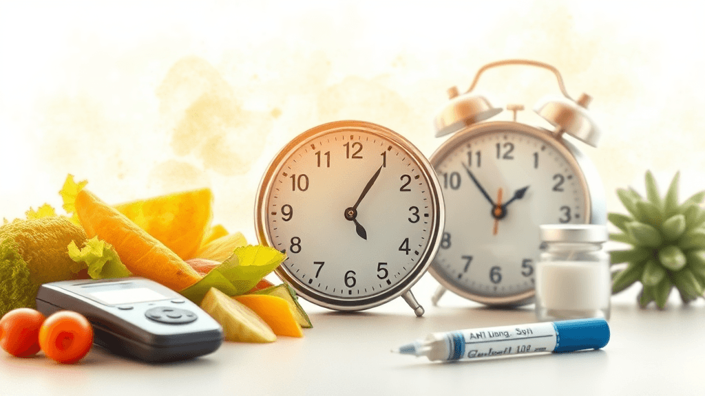 식후 혈당 측정 시간별 정상 범위 (watercolor 스타일)