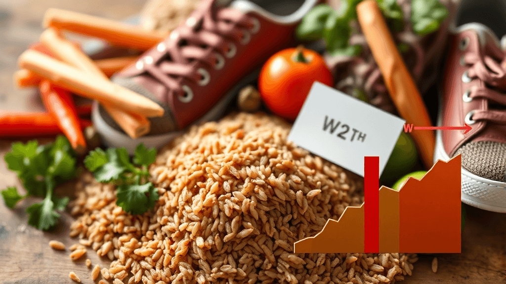 혈당 관리를 위한 식습관 및 운동 (realistic 스타일)